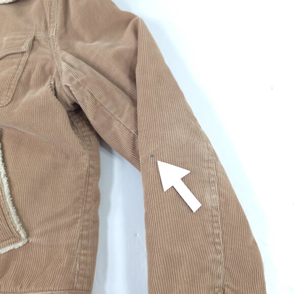 REACTION KENNETH COLE TAN CORDUROY JACKET WOMEN'S SIZE LARGE SNAP BUTTON POCKETS - Picture 4 of 16